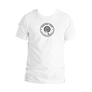 Roots Tee — Our Roots Connect Us, white tee front with Digital Piko logo