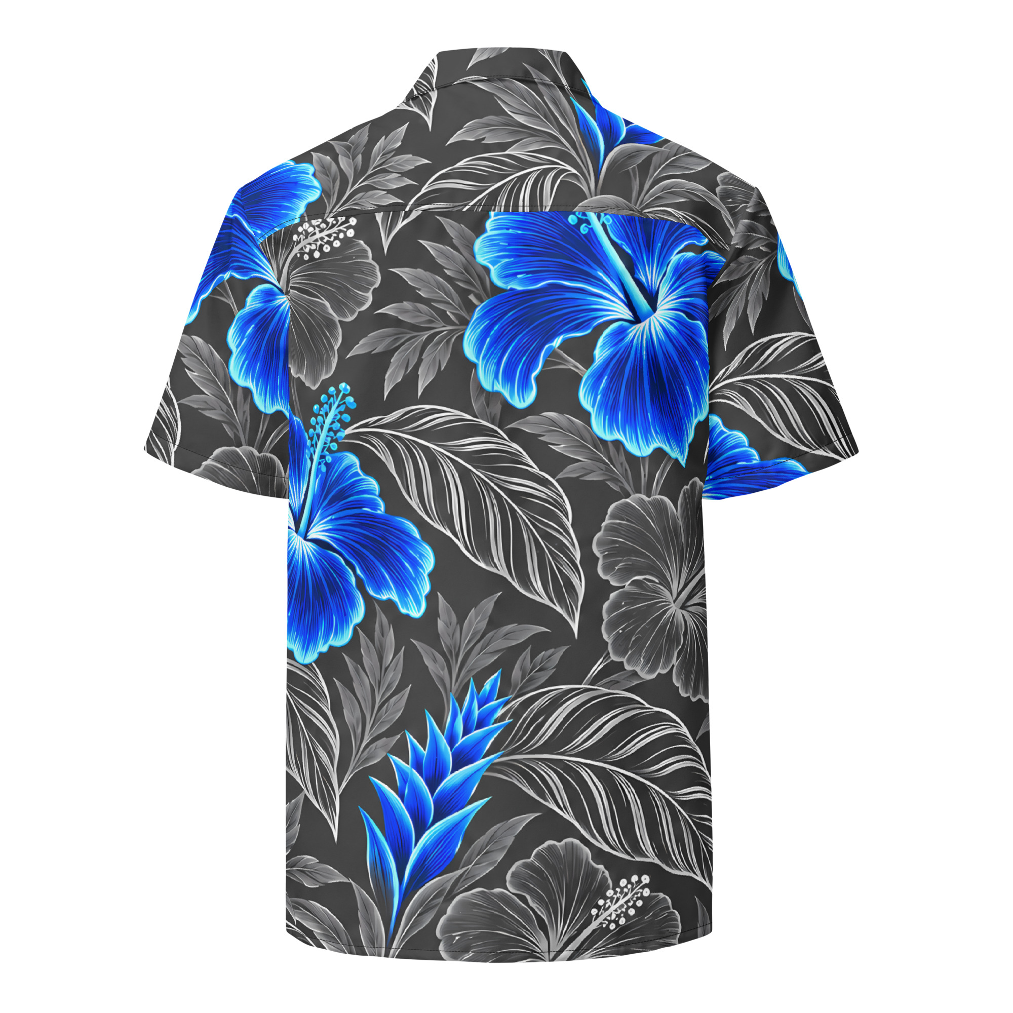 Graphite Bright Blue Aloha Shirt - Image 2