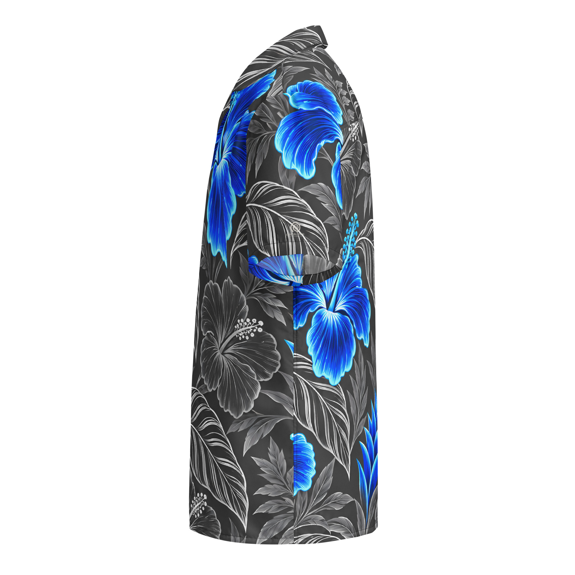 Graphite Bright Blue Aloha Shirt - Image 4