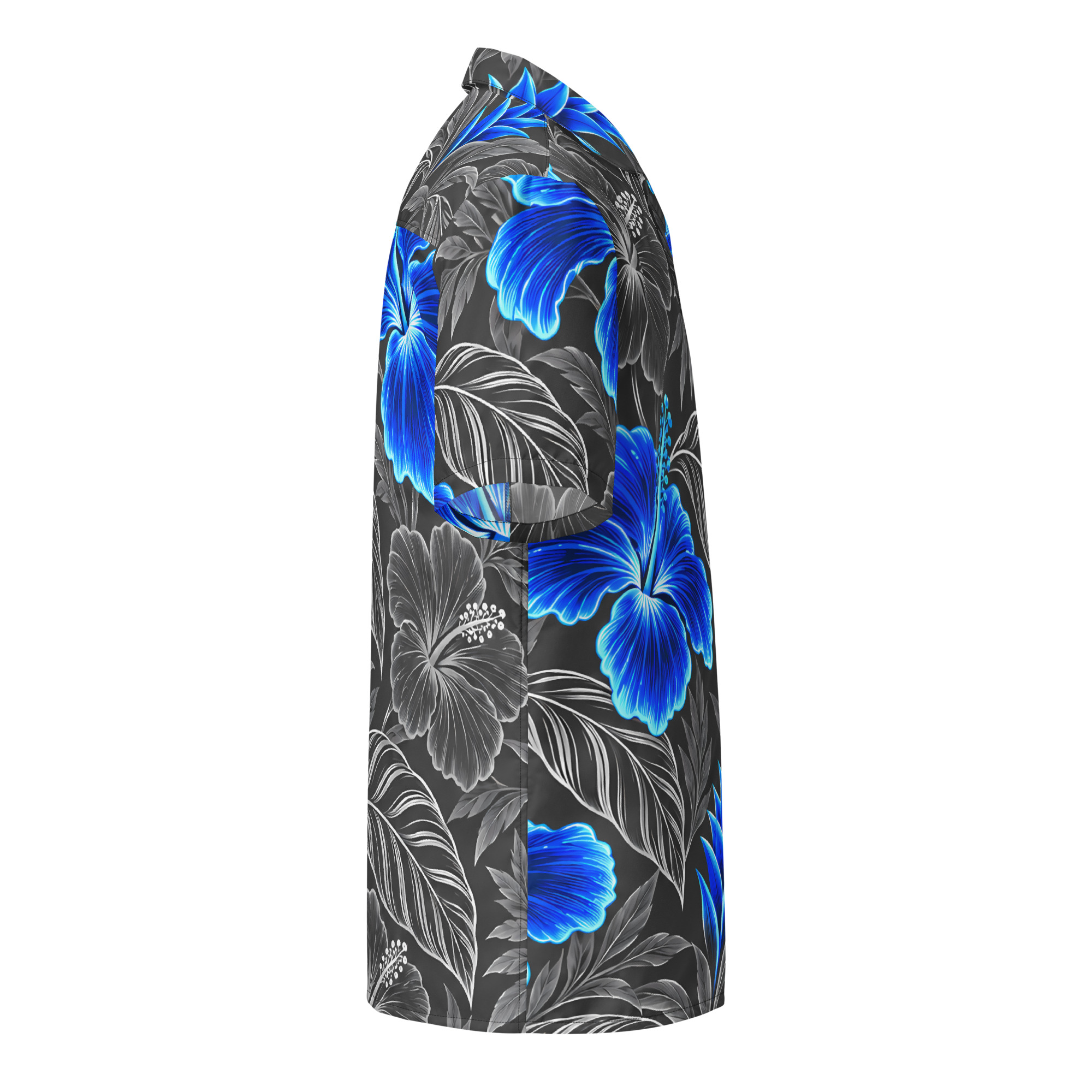 Graphite Bright Blue Aloha Shirt - Image 3