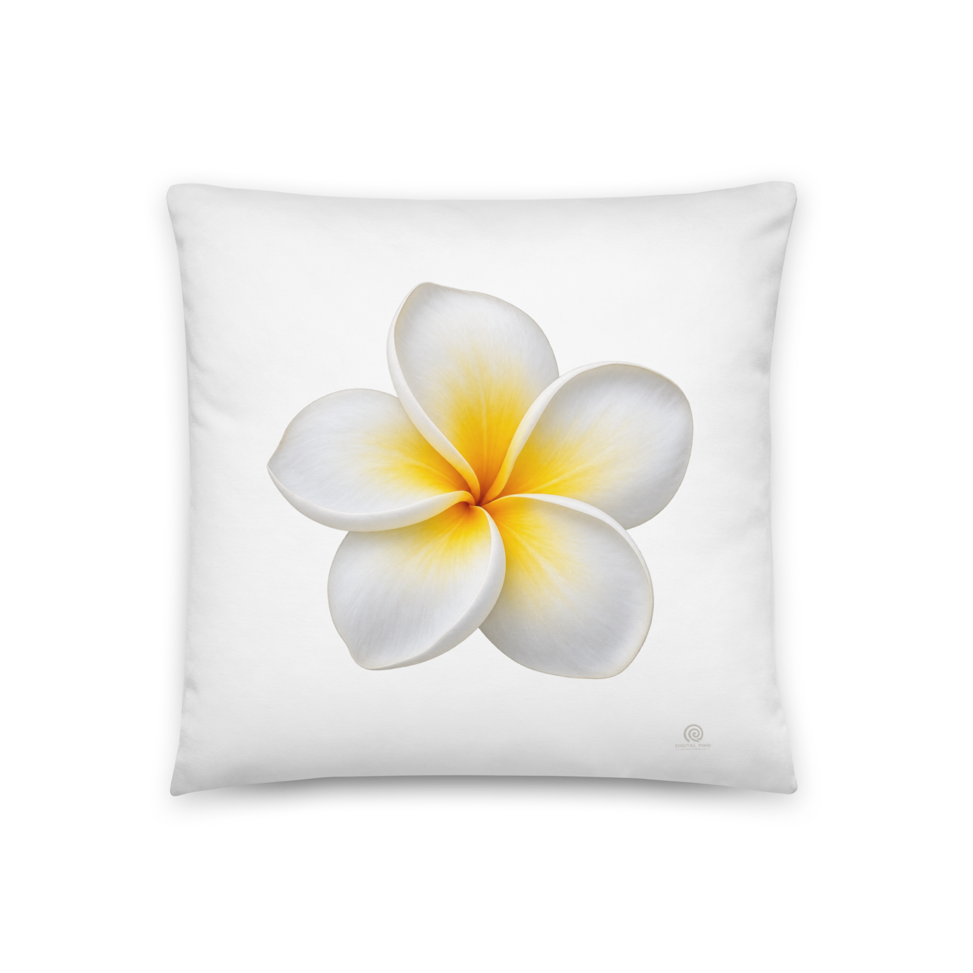 White Plumeria Pillow – White