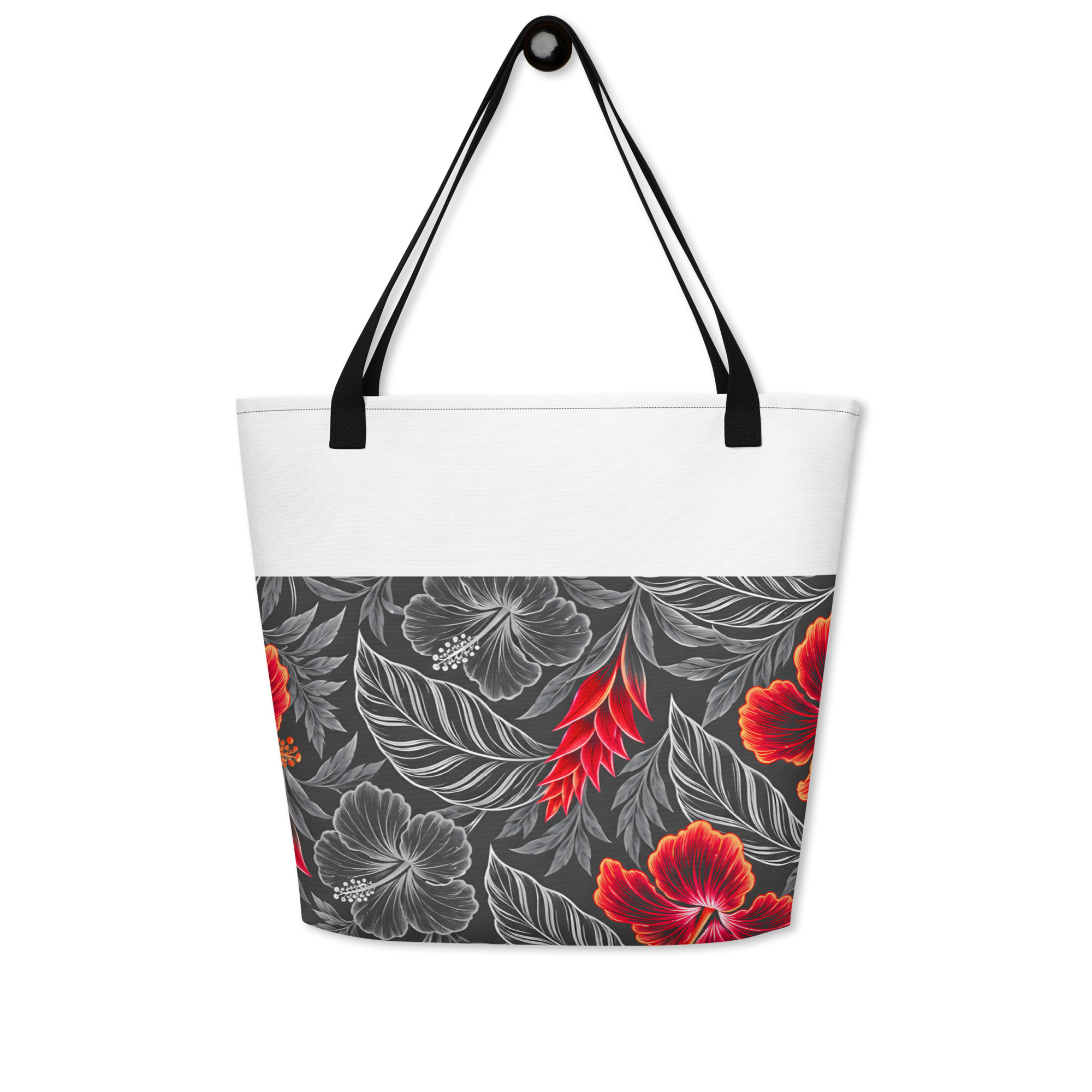 Heritage Hibiscus Large Tote Bag – Red - Image 2