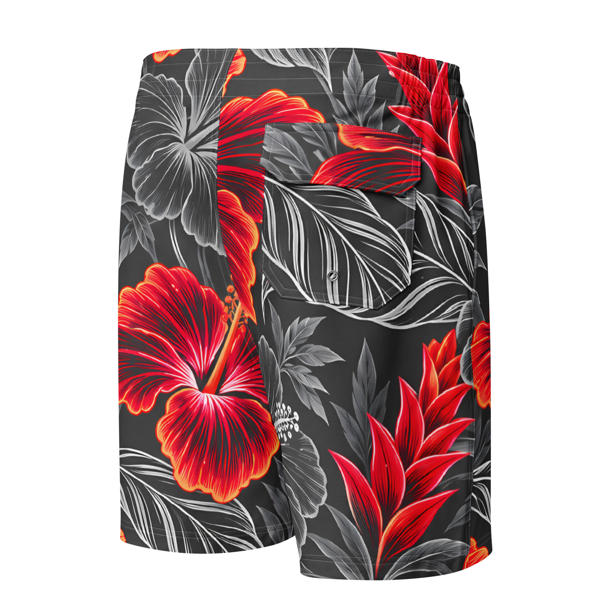 Heritage Hibiscus Board Shorts – Red - Image 2