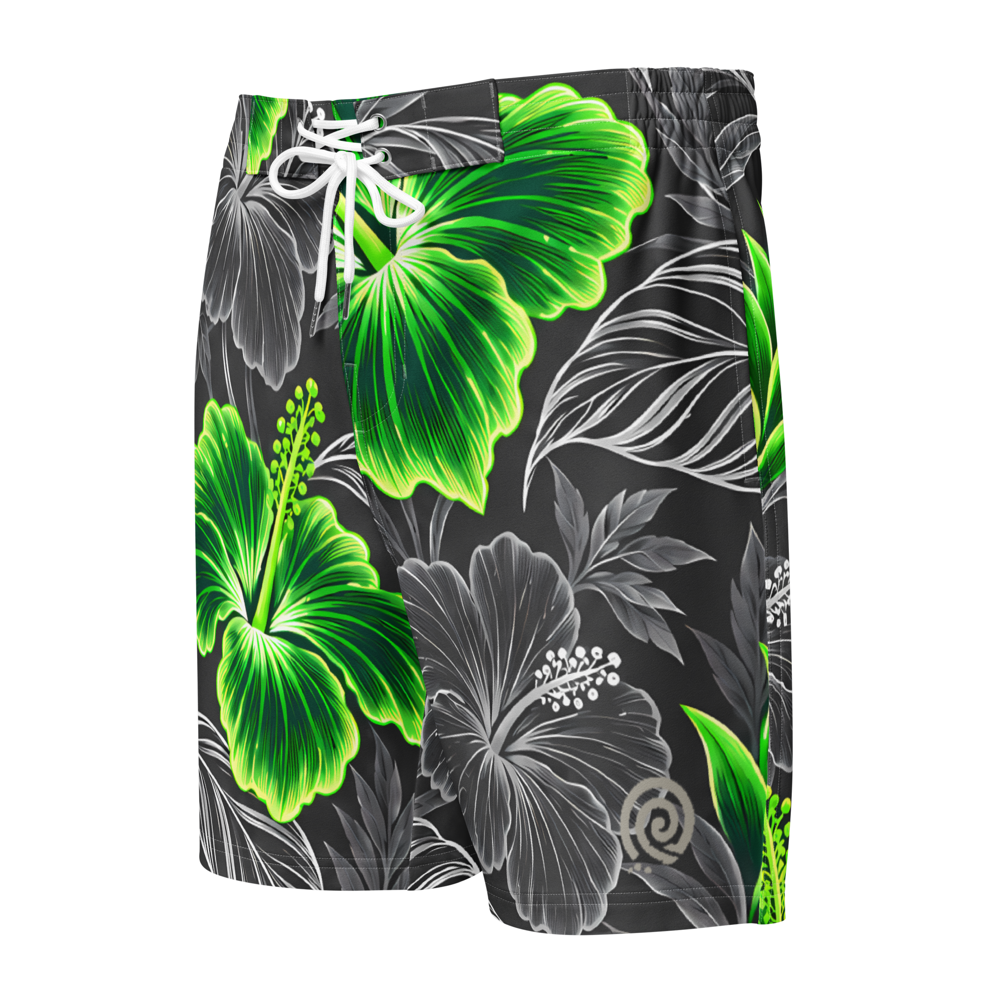 Heritage Hibiscus Board Shorts – Green - Image 3