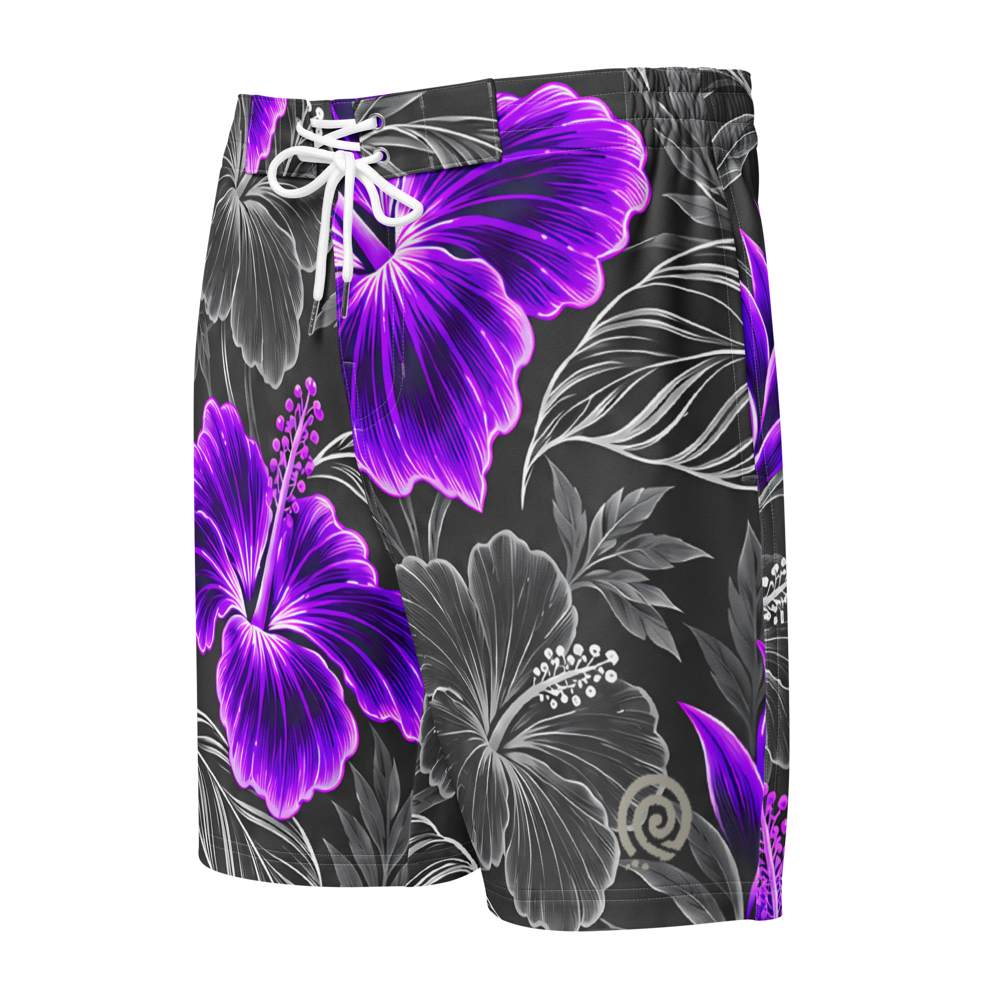 Heritage Hibiscus Board Shorts – Purple - Image 3