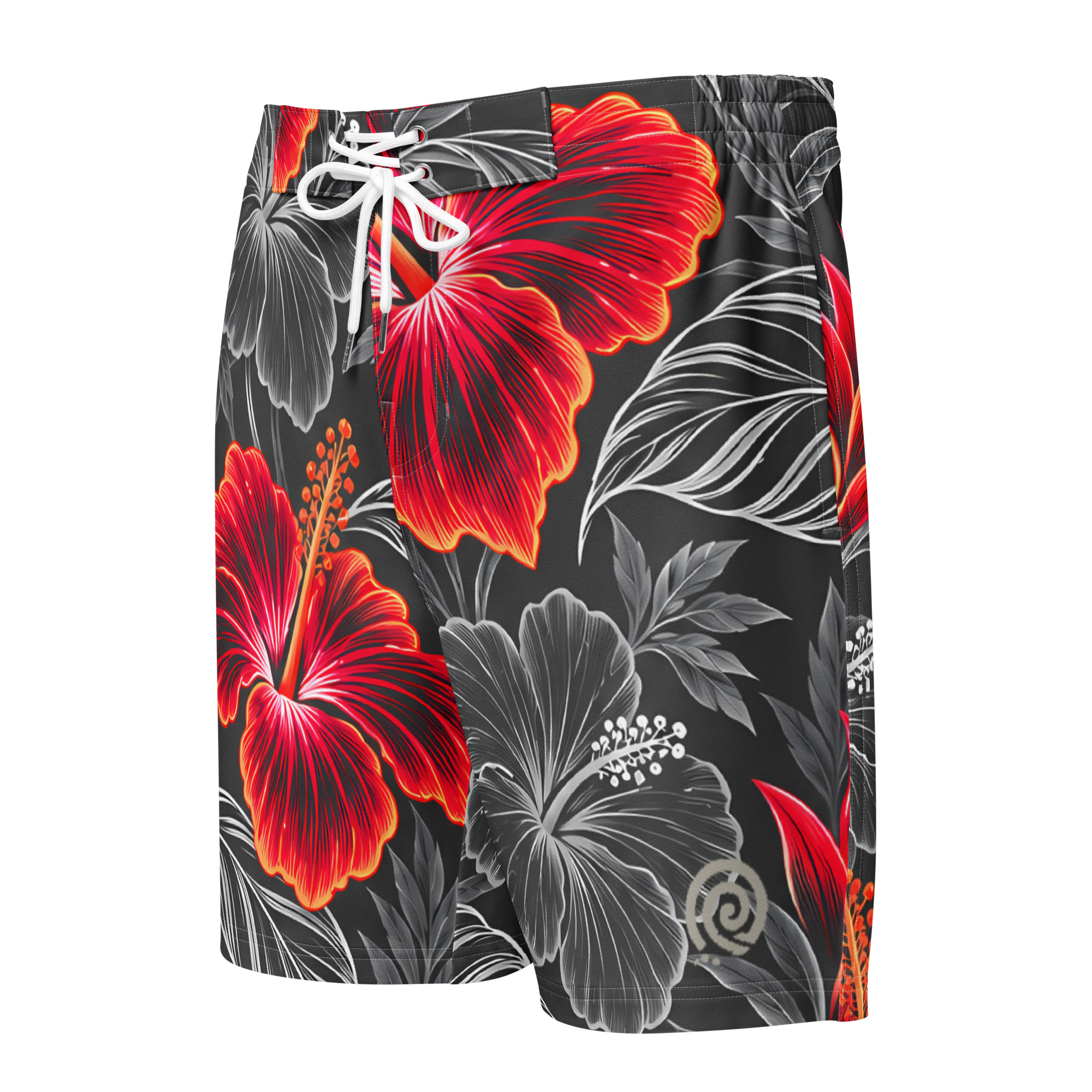 Heritage Hibiscus Board Shorts – Red - Image 3