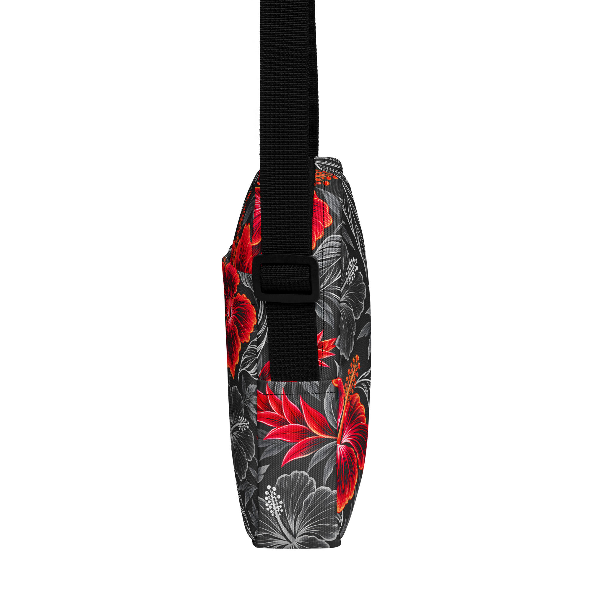 Heritage Hibiscus Utility Crossbody Bag – Red - Image 3