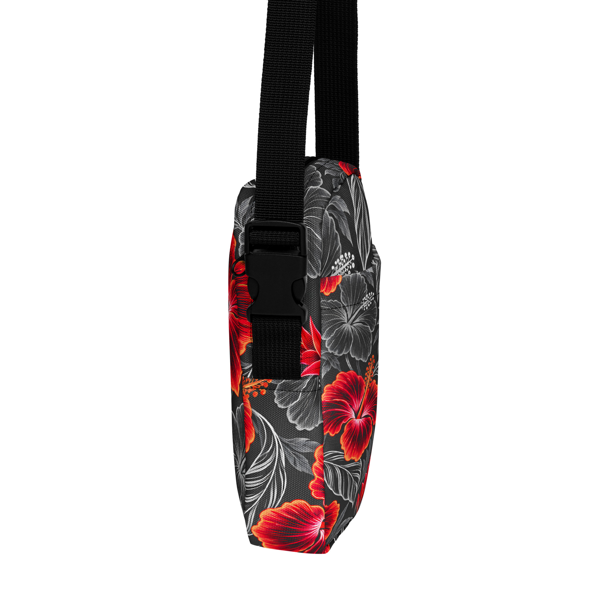 Heritage Hibiscus Utility Crossbody Bag – Red - Image 4