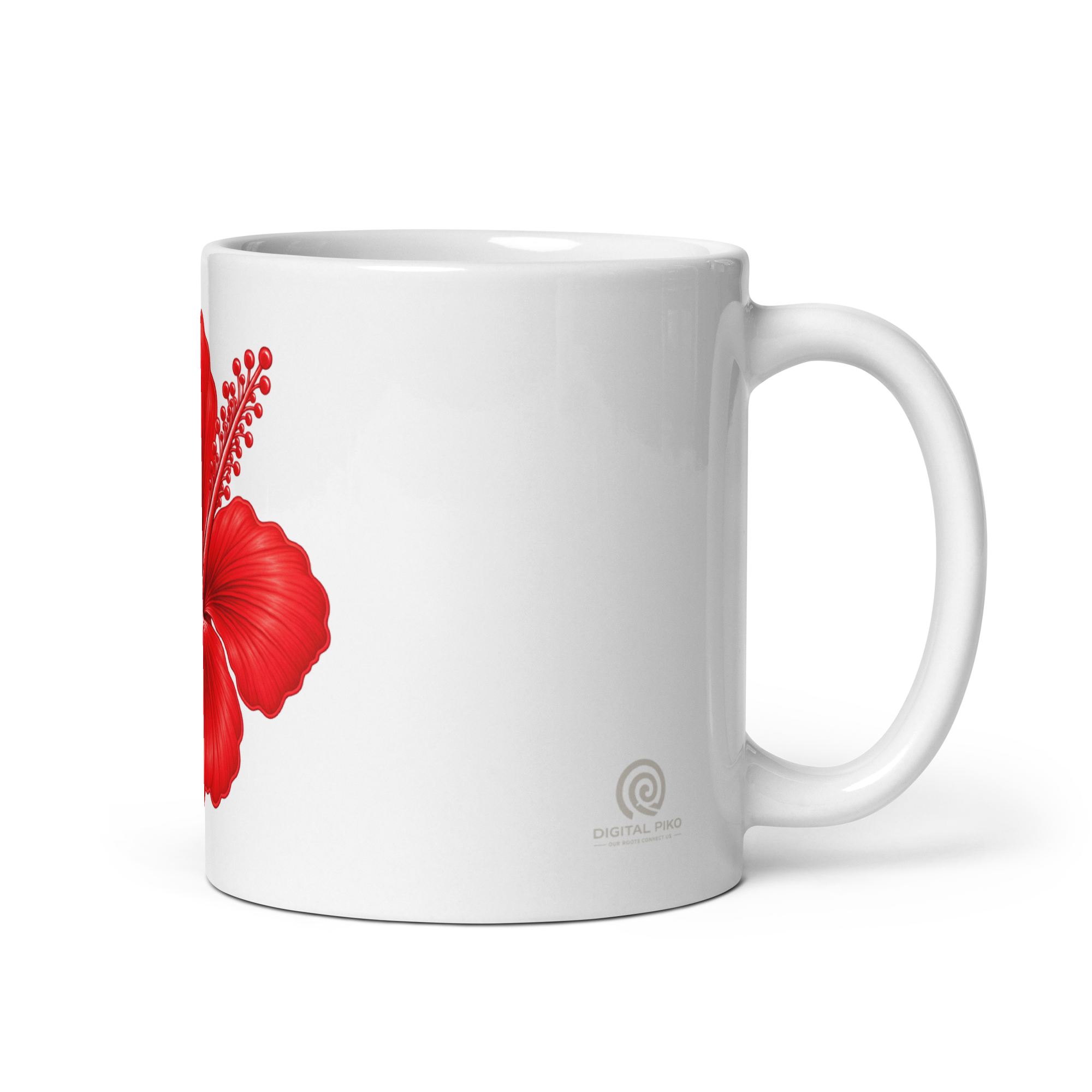 Red Hibiscus Mug - White - Image 2